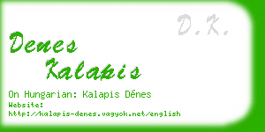 denes kalapis business card